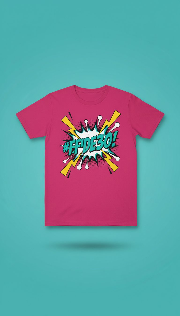 Electric Pink Comic Graphic T-Shirt